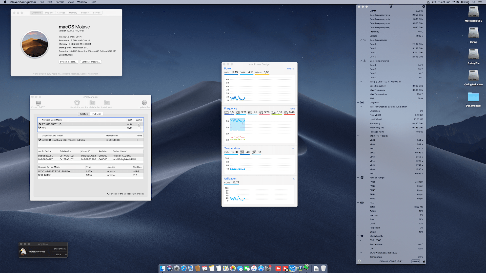 Success Hackintosh macOS Mojave 10.14.6 Build 18G103 in Lenovo Desktop V520-15IKL